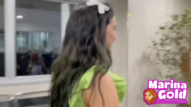 Sexy duo Min Galilea & Marina Gold crazy public cumwalk